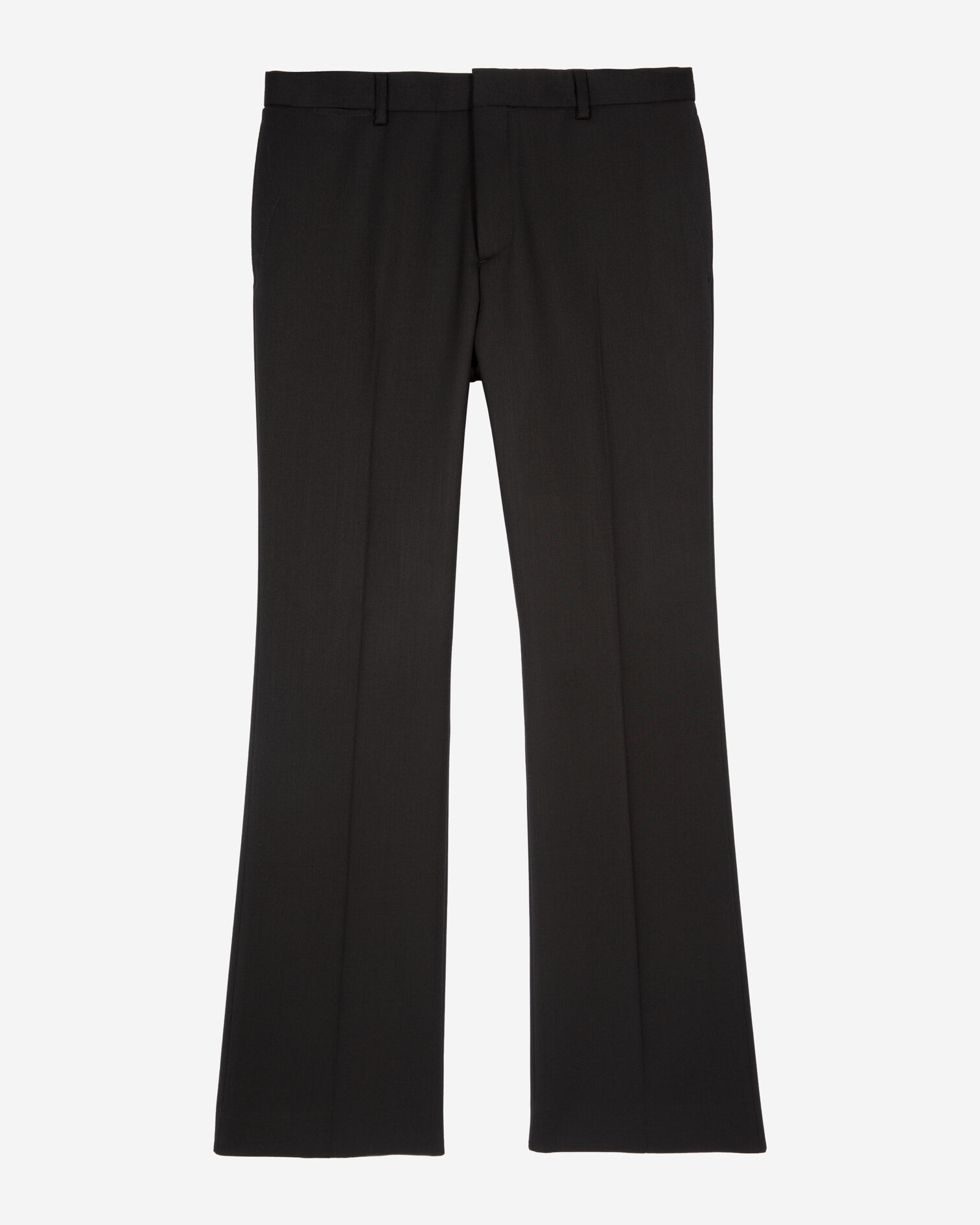 Pantalon droit en laine noir, BLACK, hi-res image number null