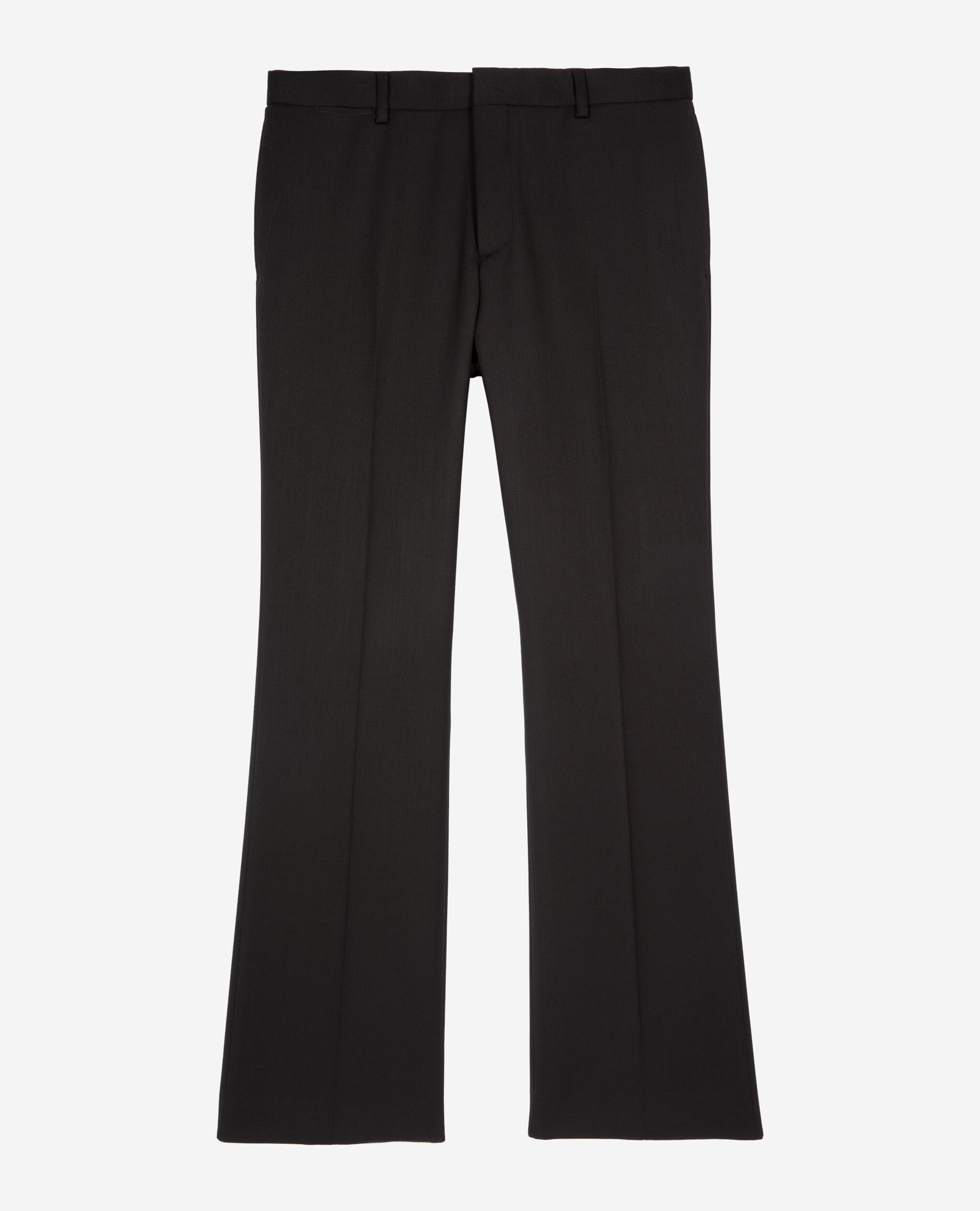 Pantalon droit en laine noir, BLACK, hi-res image number null