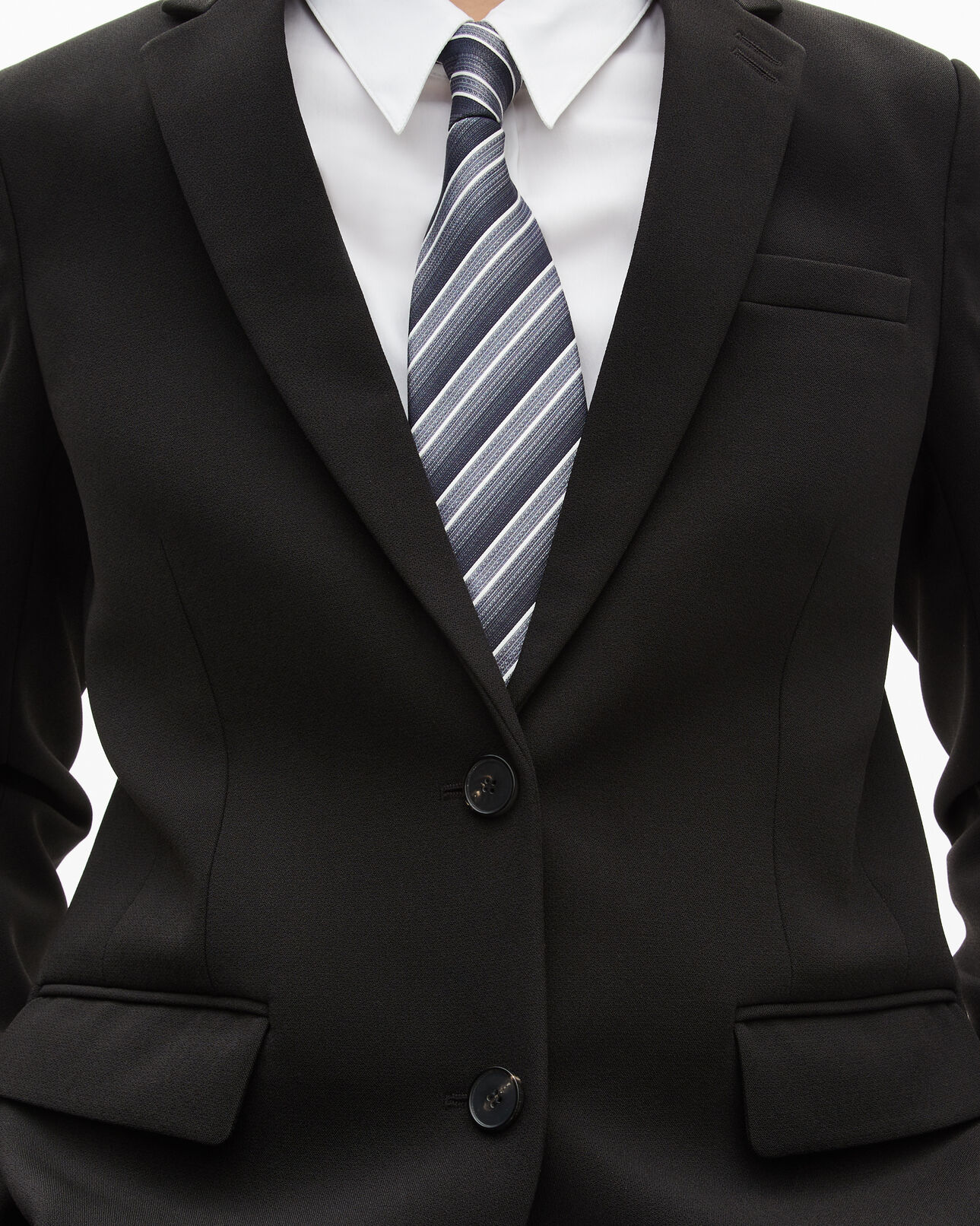 The Kooples WOMEN BLACK black crêpe suit jacket straight cut