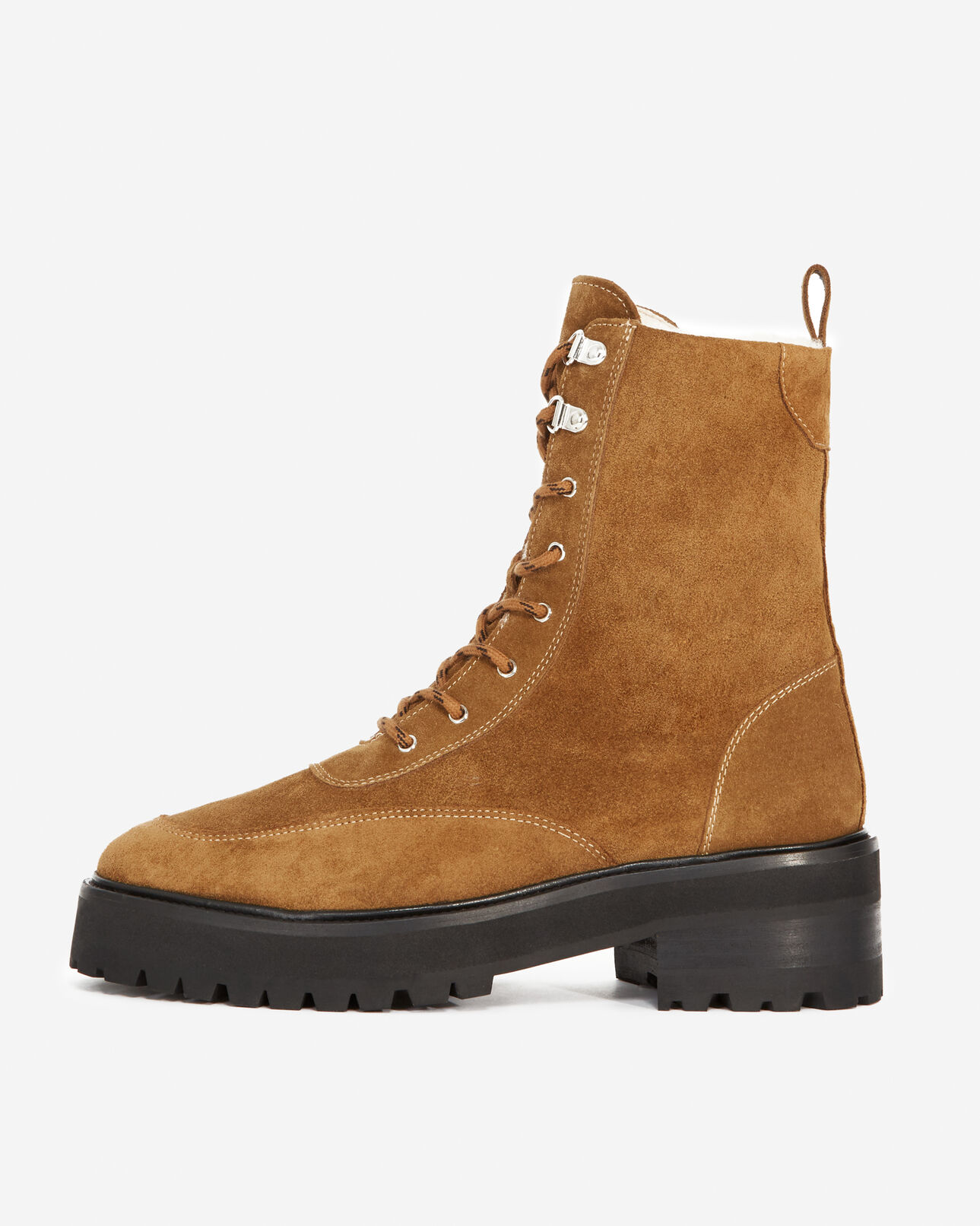 The Kooples MUJER CAMEL botines piel camel ante forrados