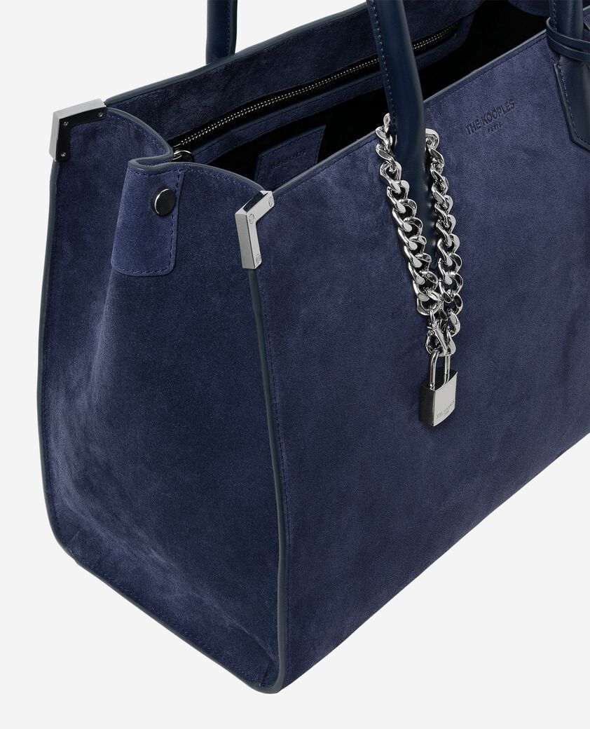 The Kooples F NAVY ming l tote bag in navy suede