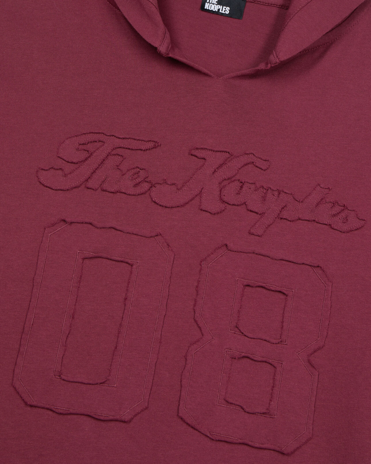 The Kooples HOMME BURGUNDY t-shirt manches longues à capuche bordeaux