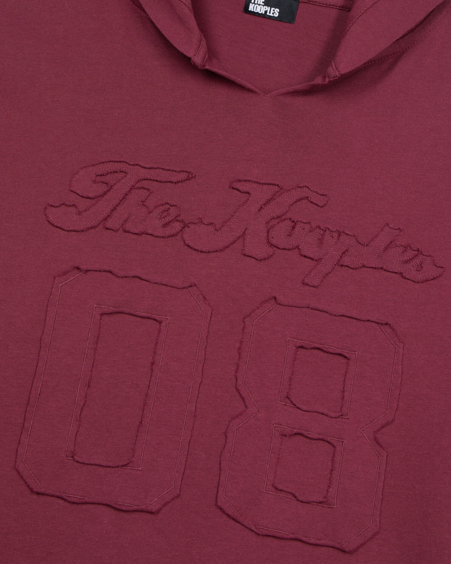 T-shirt manches longues à capuche bordeaux, BURGUNDY, hi-res image number null