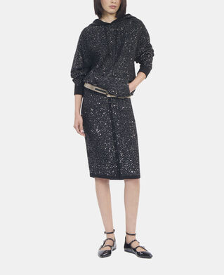 The Kooples WOMEN BLACK black knit sequin sweatshirt