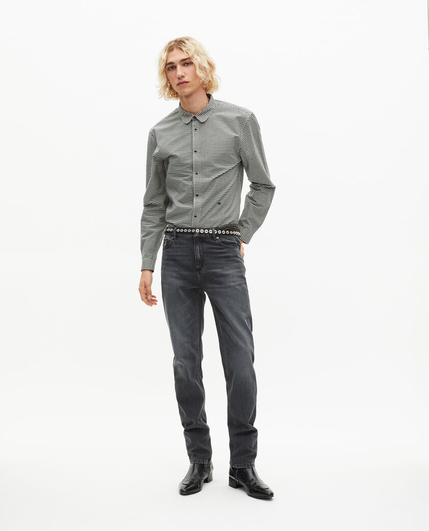 The Kooples MEN BLACK WHITE white and black checkered shirt