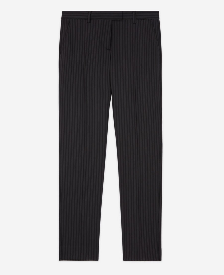 The Kooples WOMEN BLACK GREY striped wool suit pants
