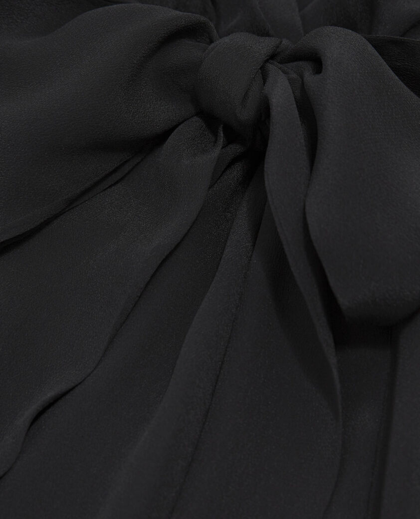 The Kooples FEMME BLACK robe courte kimono ceinturée noire