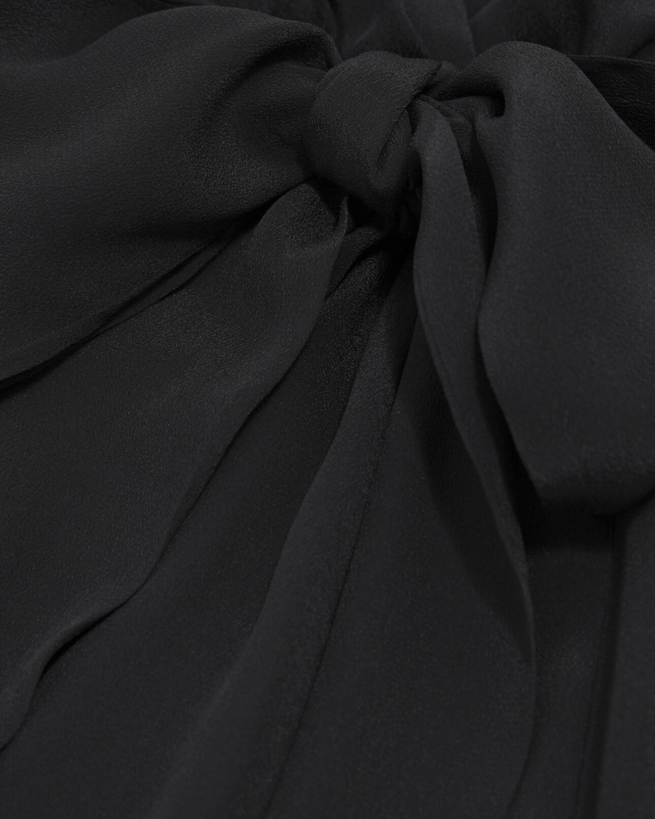 The Kooples WOMEN BLACK short belted kimono dress in silk viscose