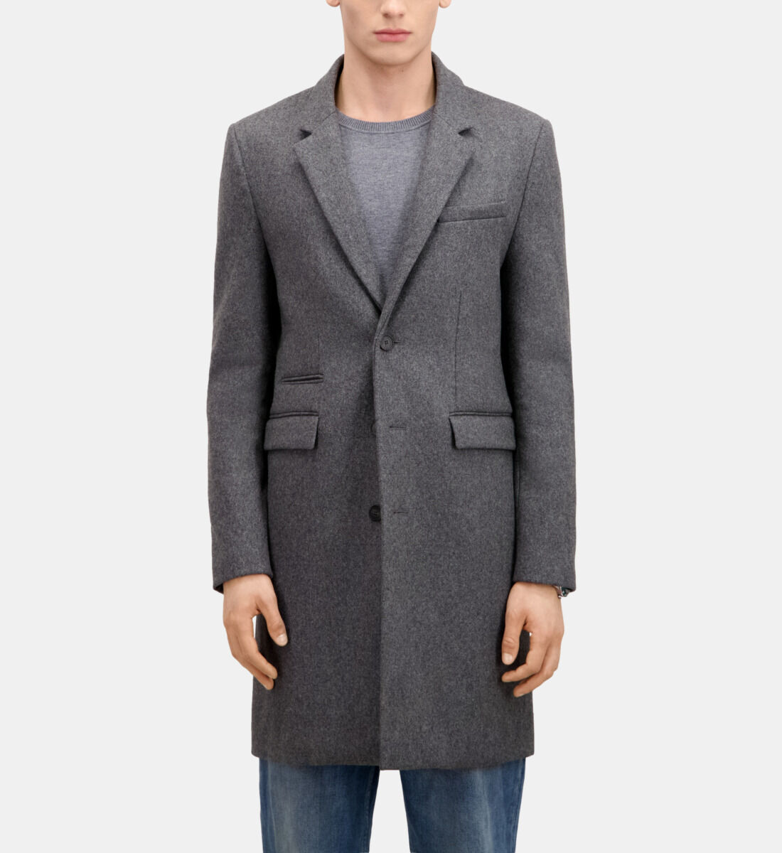 Heather gray wool coat online