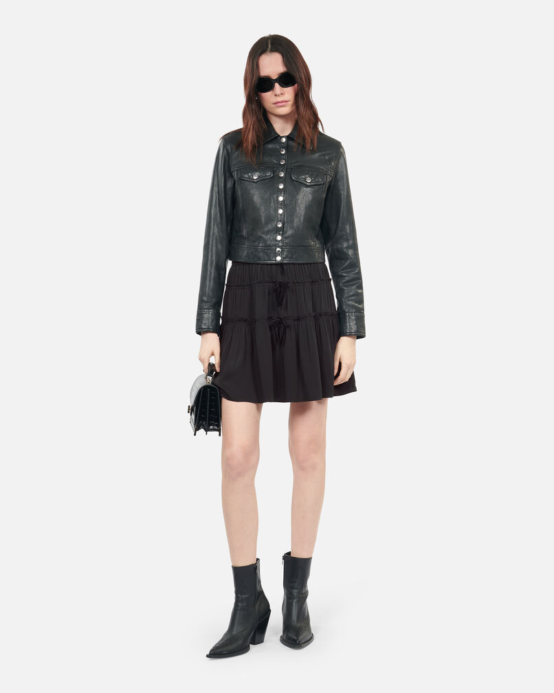 The Kooples WOMEN BLACK short black skirt with bows