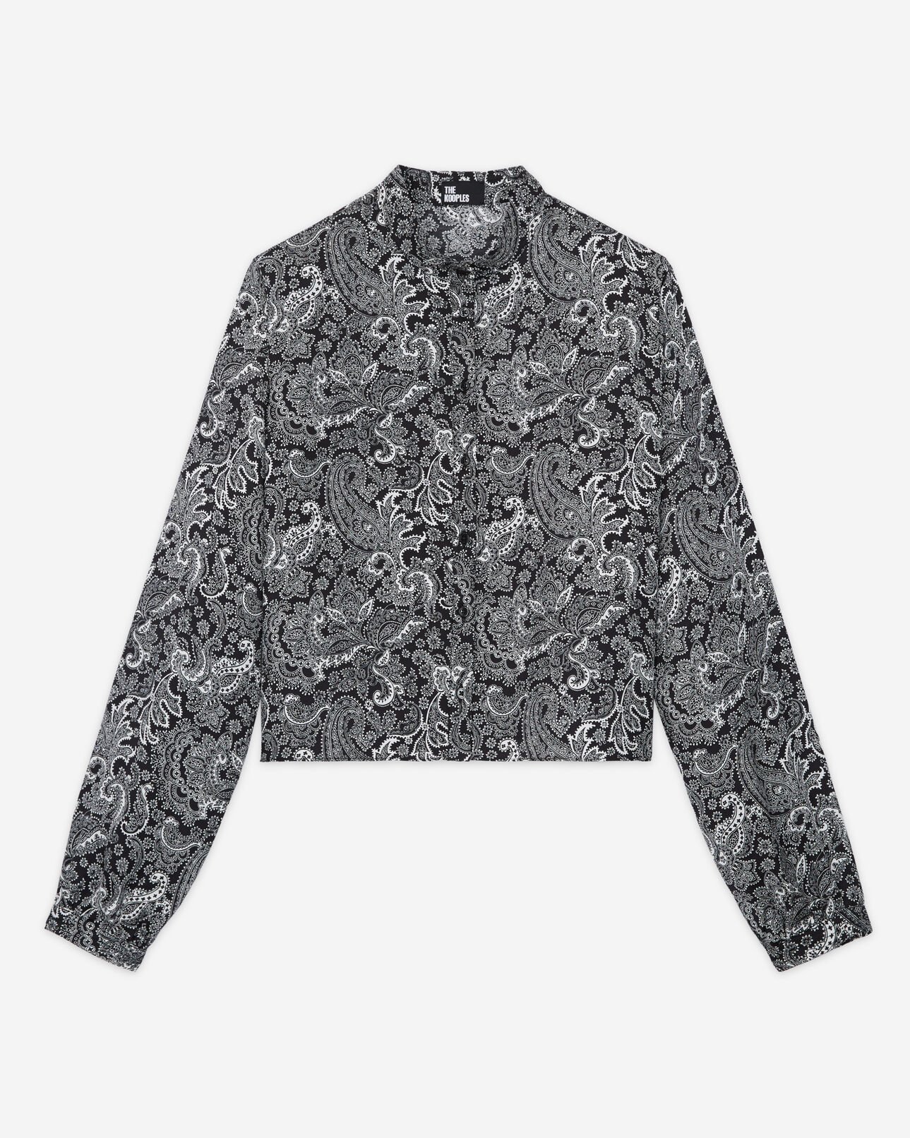 The Kooples MUJER BLACK WHITE camisa corta negra