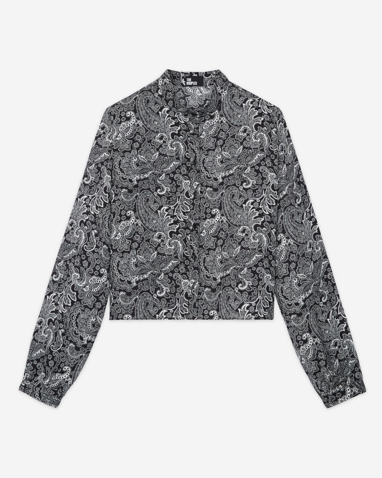The Kooples MUJER BLACK WHITE camisa corta negra