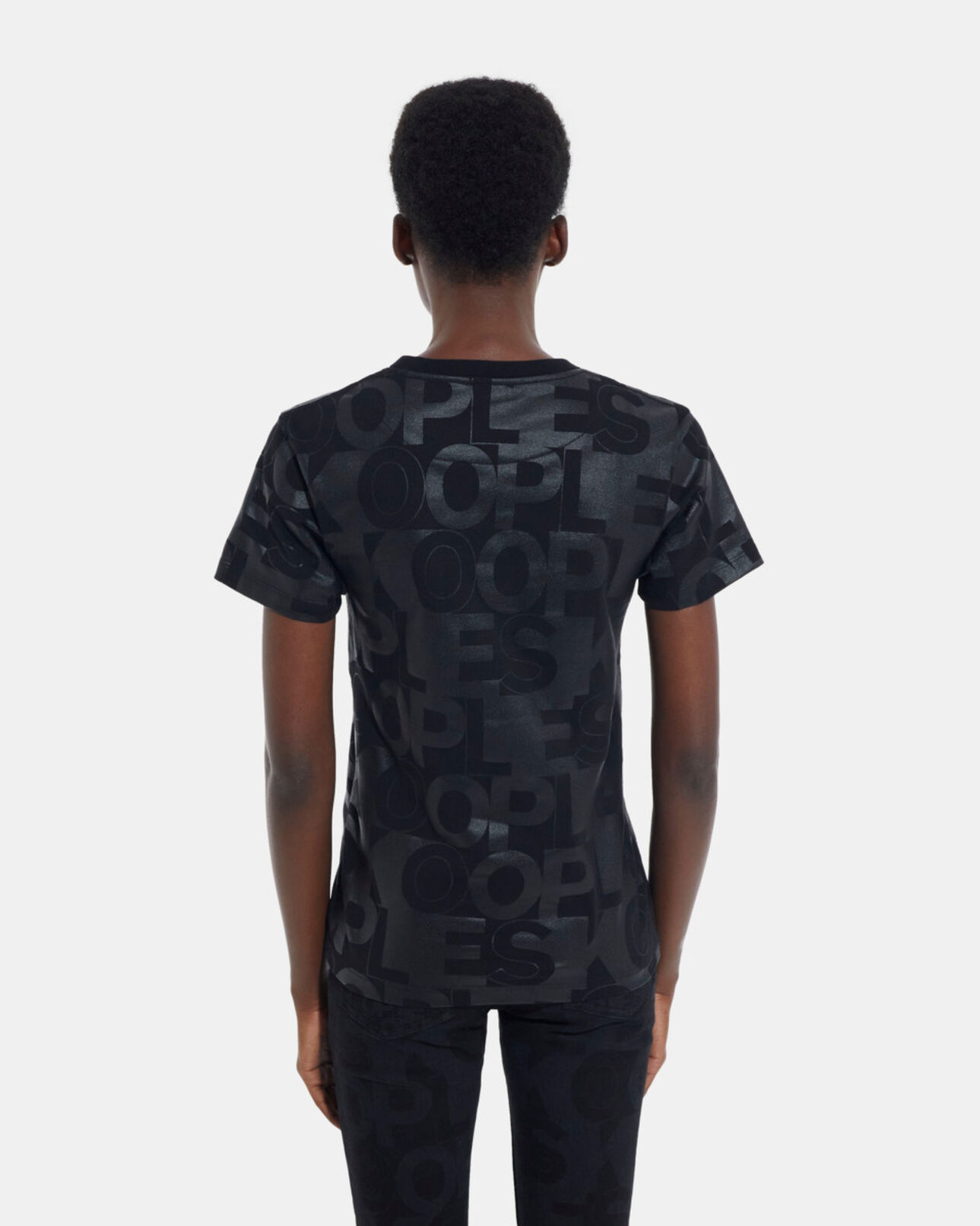 The Kooples DAMEN BLACK t-shirt mit schwarzem the kooples logo