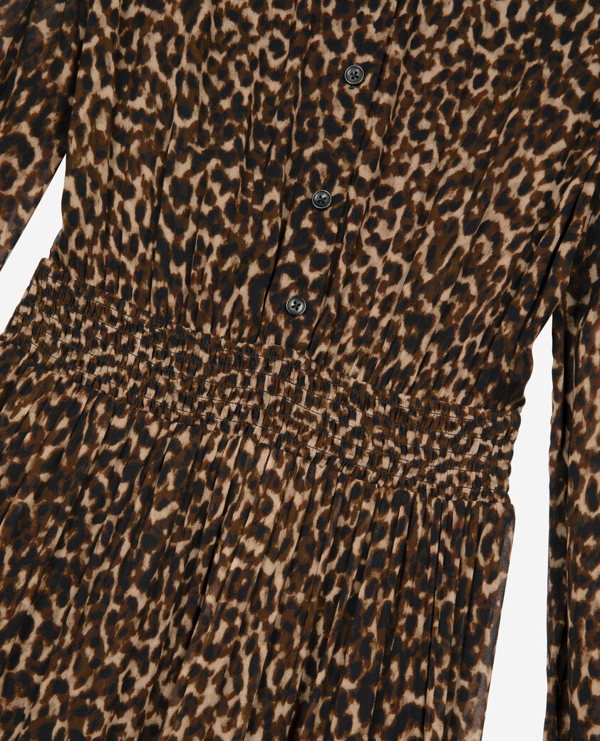 The Kooples DAMEN LEOPARD langes kleid mit leopardenmuster