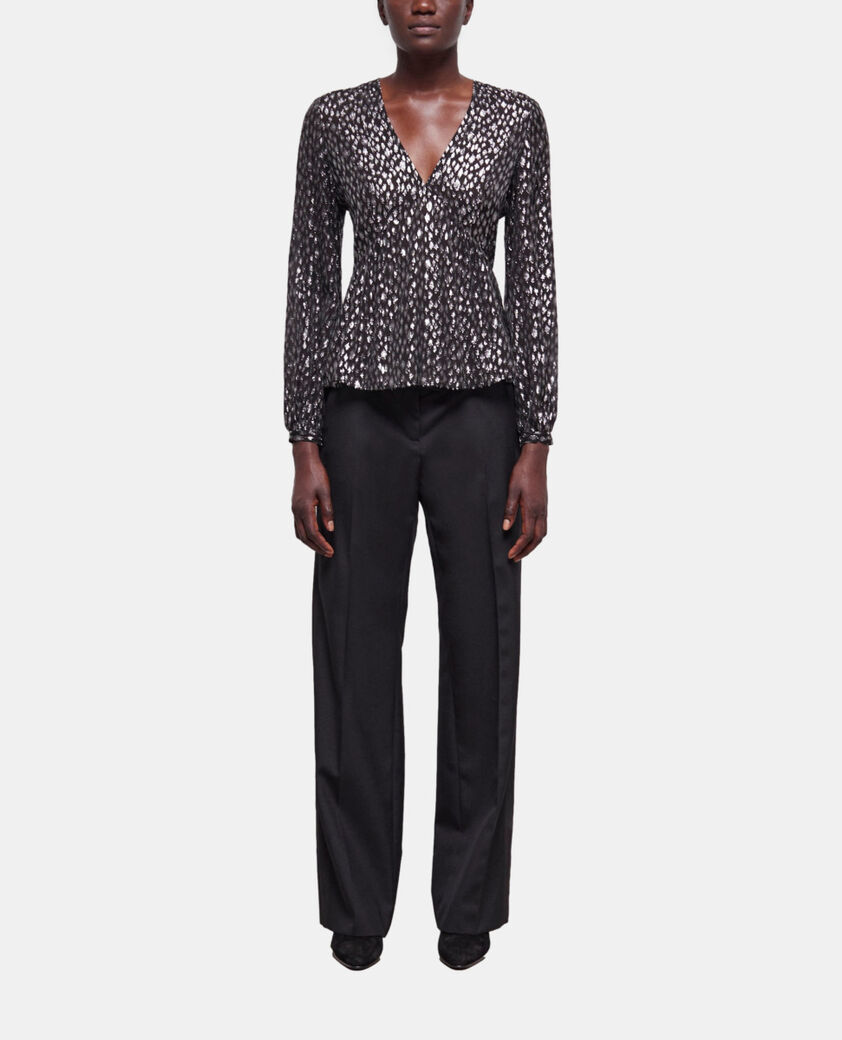 The Kooples FEMME ANTIC SILVER top léopard