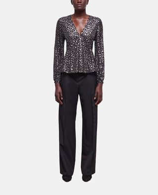 The Kooples FEMME ANTIC SILVER top léopard