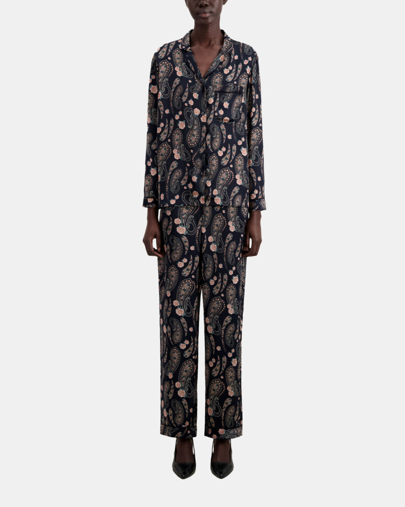The Kooples WOMEN BLACK / PINK printed shirt
