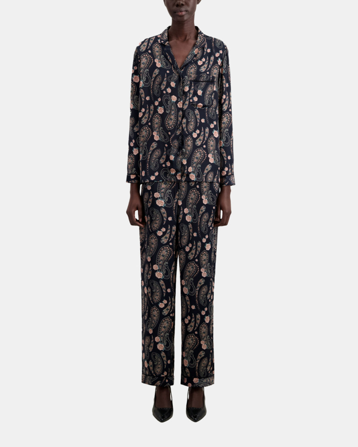 Printed shirt, BLACK / PINK, hi-res image number null