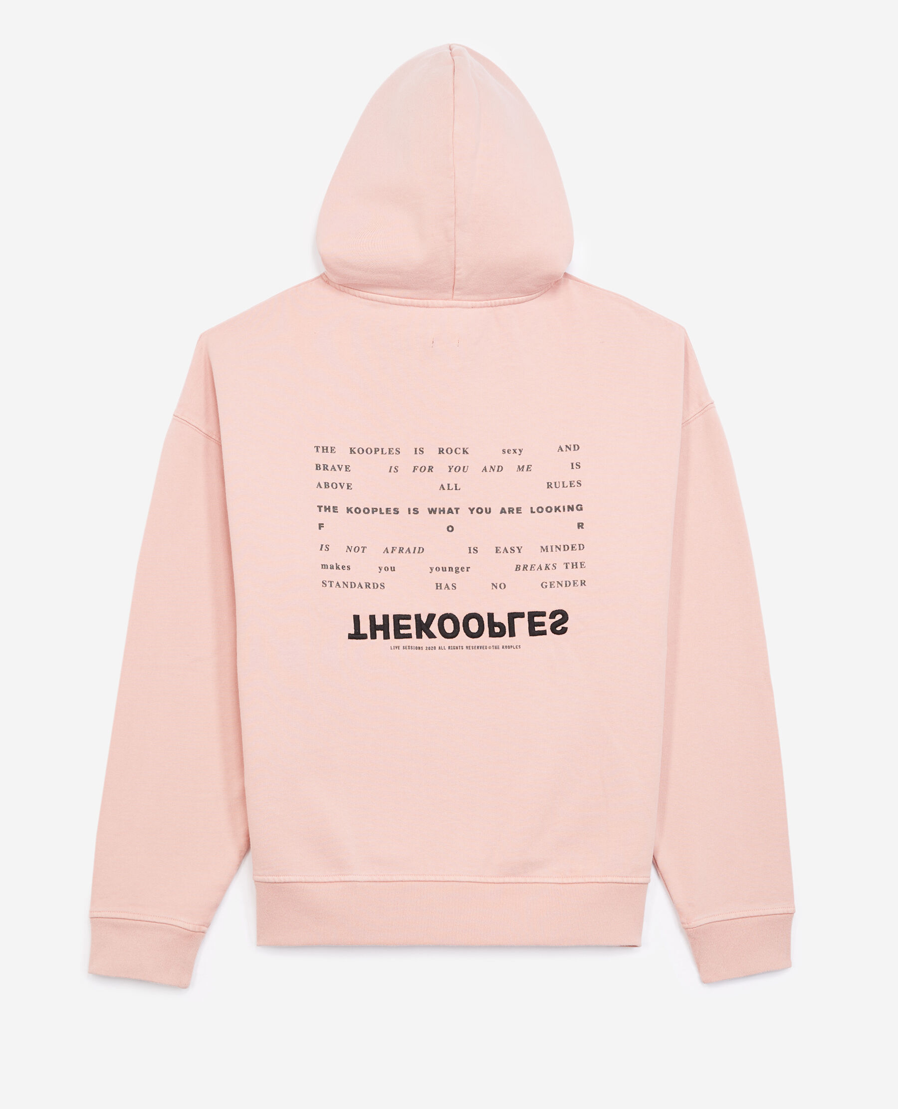 Embroidered pink hoodie by The Kooples