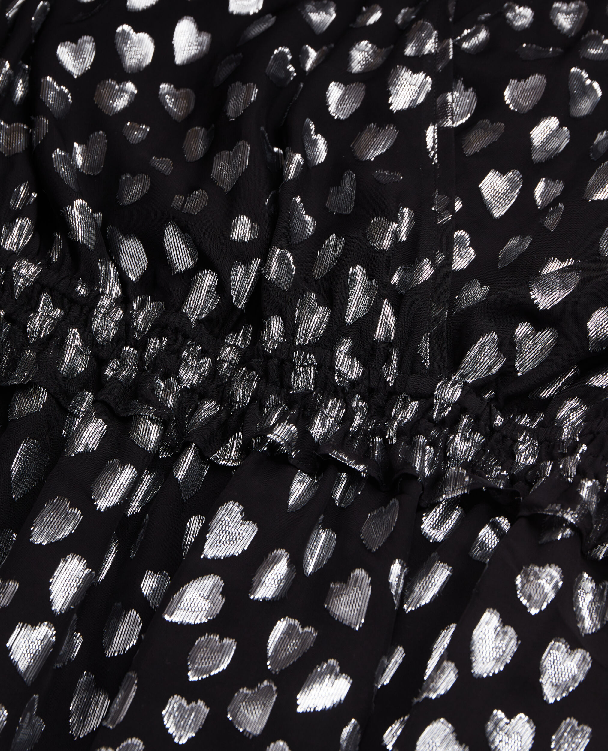 Schwarzes Top mit silbernen Herzen, BLACK SILVER, hi-res image number null