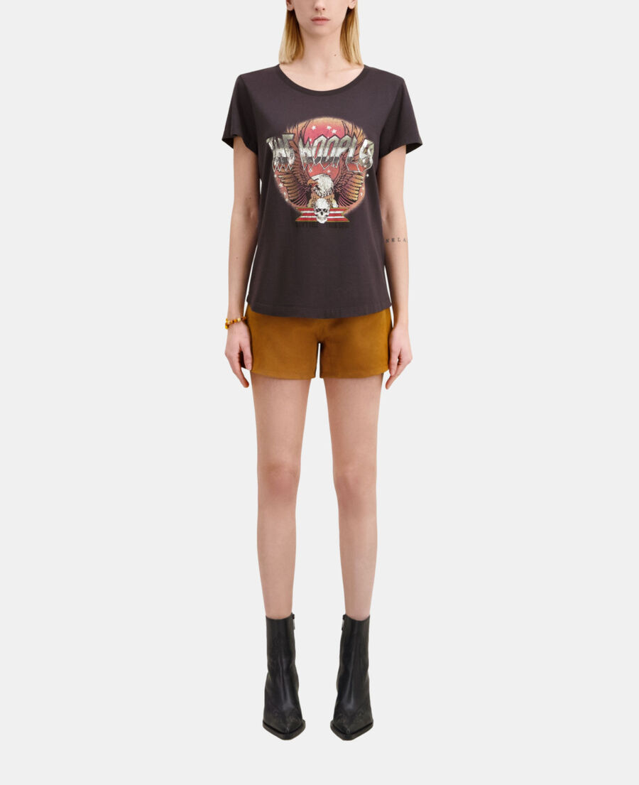 The Kooples MUJER CARBONE camiseta gris carbono serigraf&iacute;a rock eagle