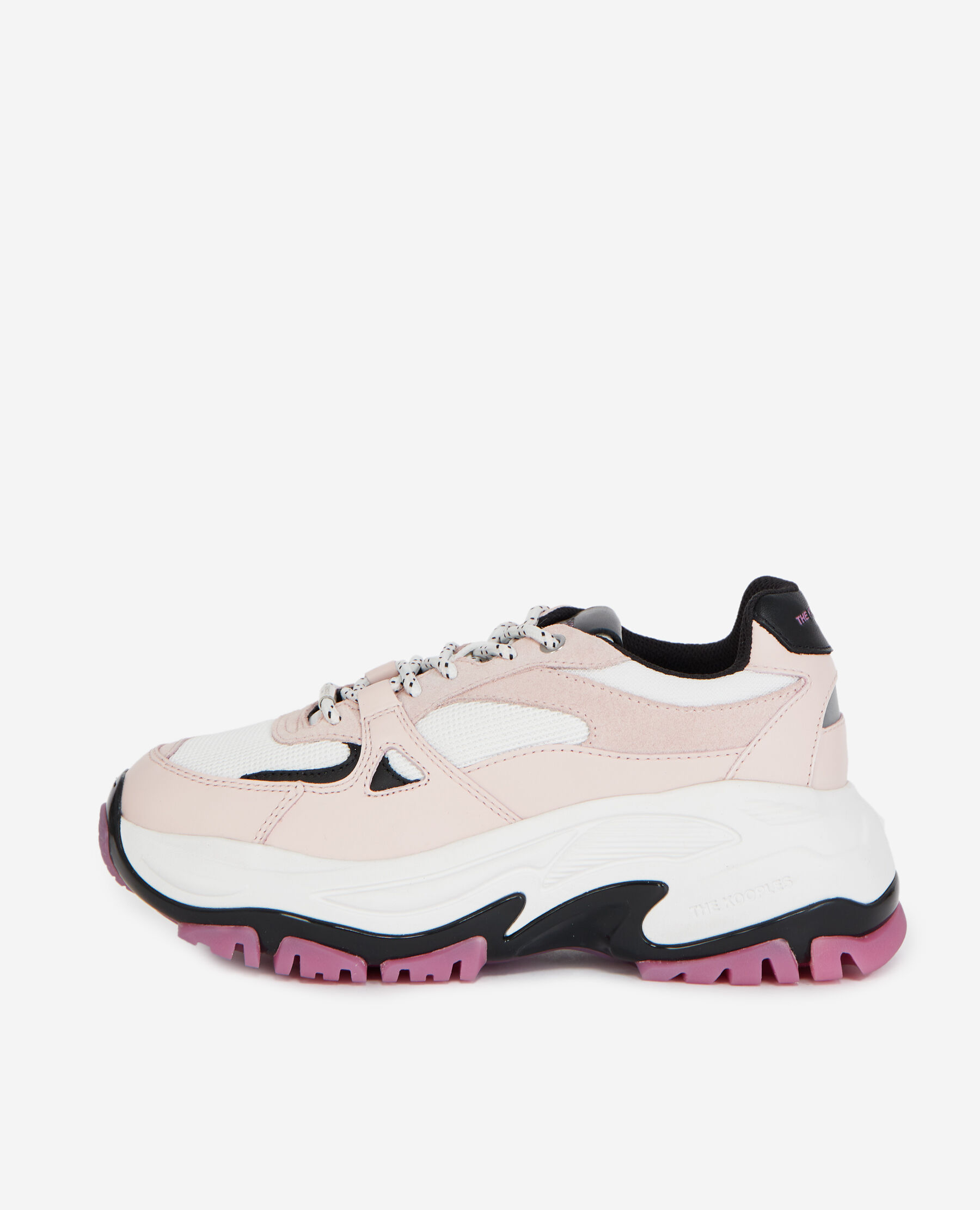 Light pink platform sneakers with tweed The Kooples