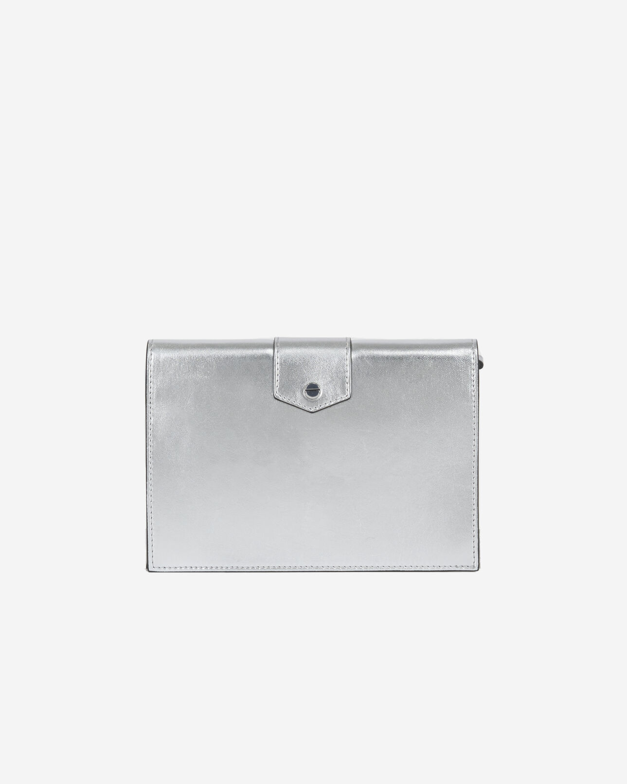 The Kooples FEMME SILVER pochette emily medium en cuir argenté
