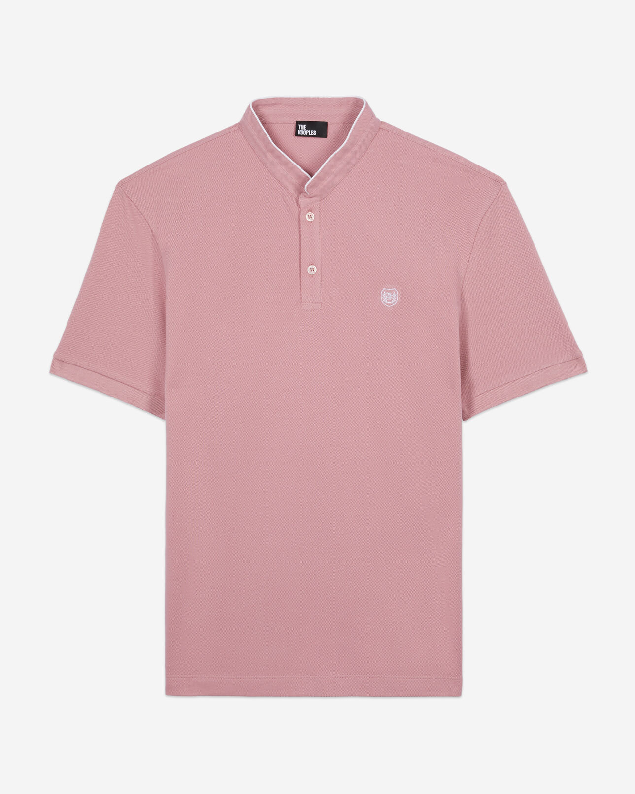 The Kooples MEN PINK WOOD pink pique cotton polo t-shirt