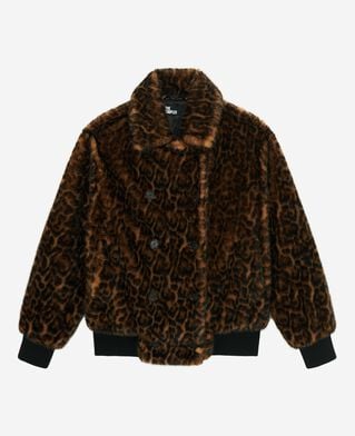 The Kooples FEMME LEOPARD manteau court effet fourrure léopard