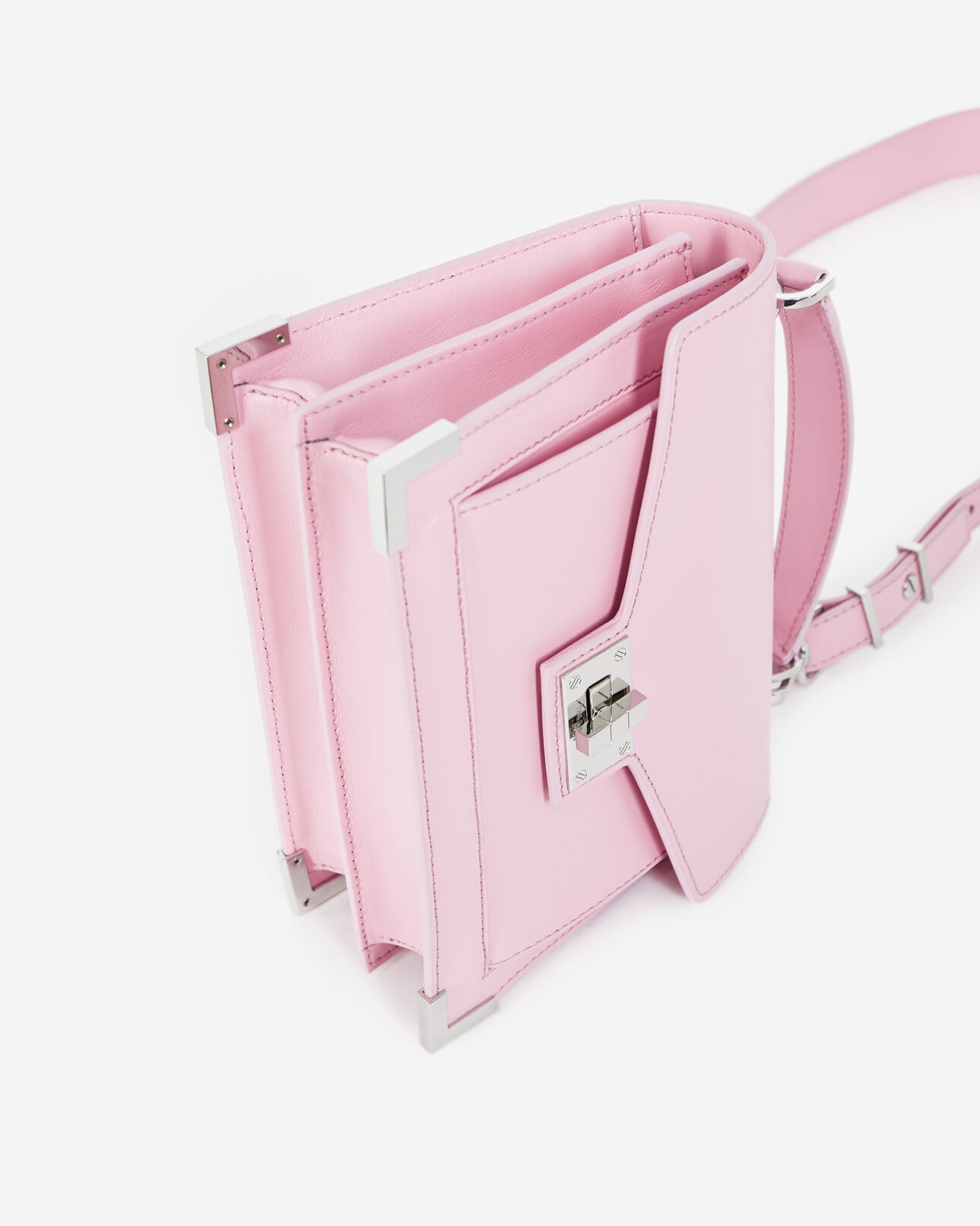 The Kooples FEMME PINK sac small emily cuir lisse rose pastel