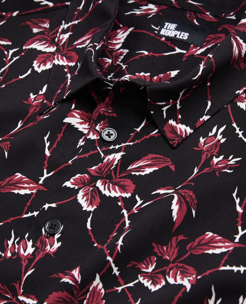 The Kooples HOMME BLACK - BURGUNDY chemise imprimée