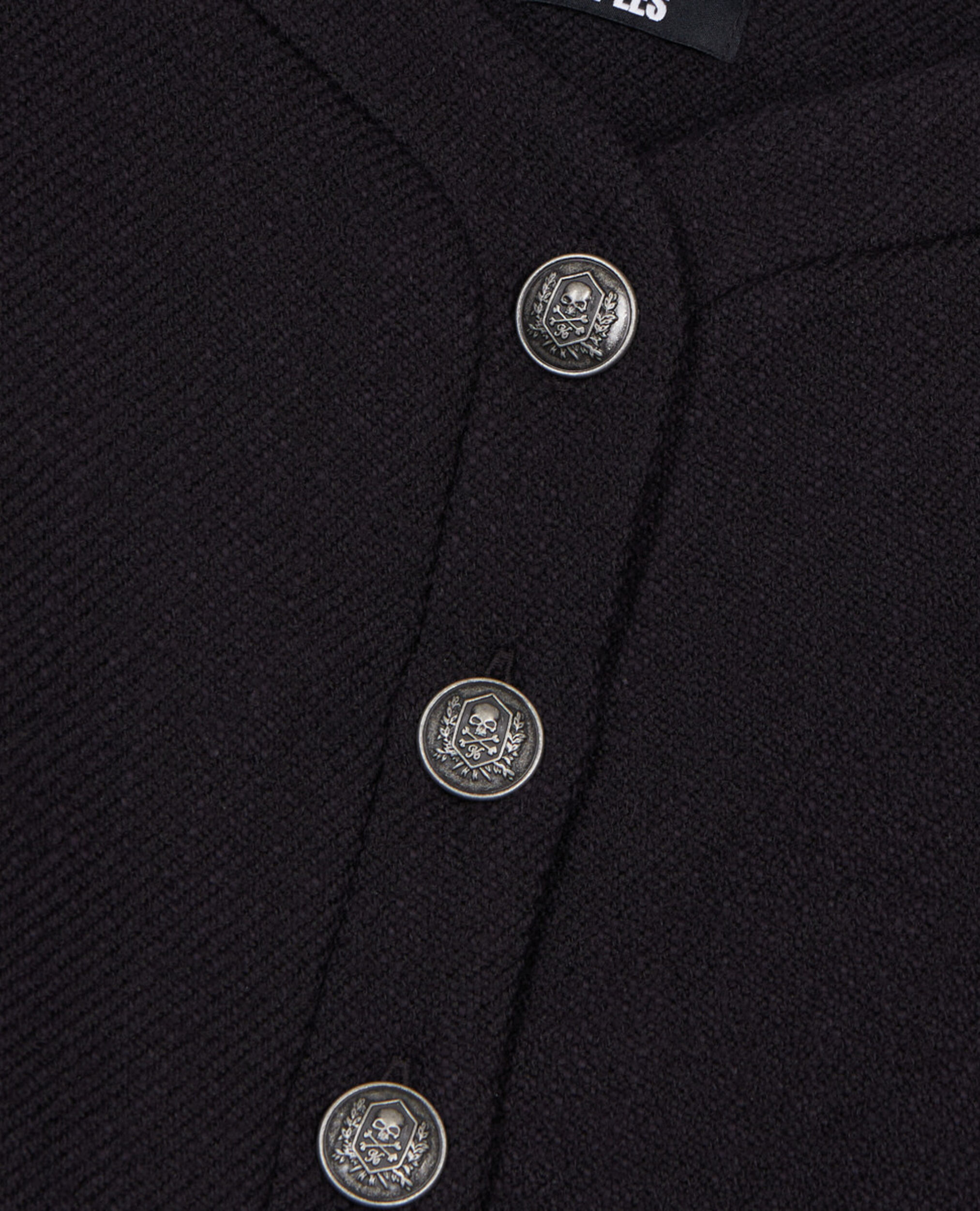 Veste en laine et coton noire, BLACK, hi-res image number null