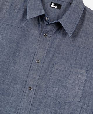 The Kooples H BLUE ELECTRIC blue raw denim shirt