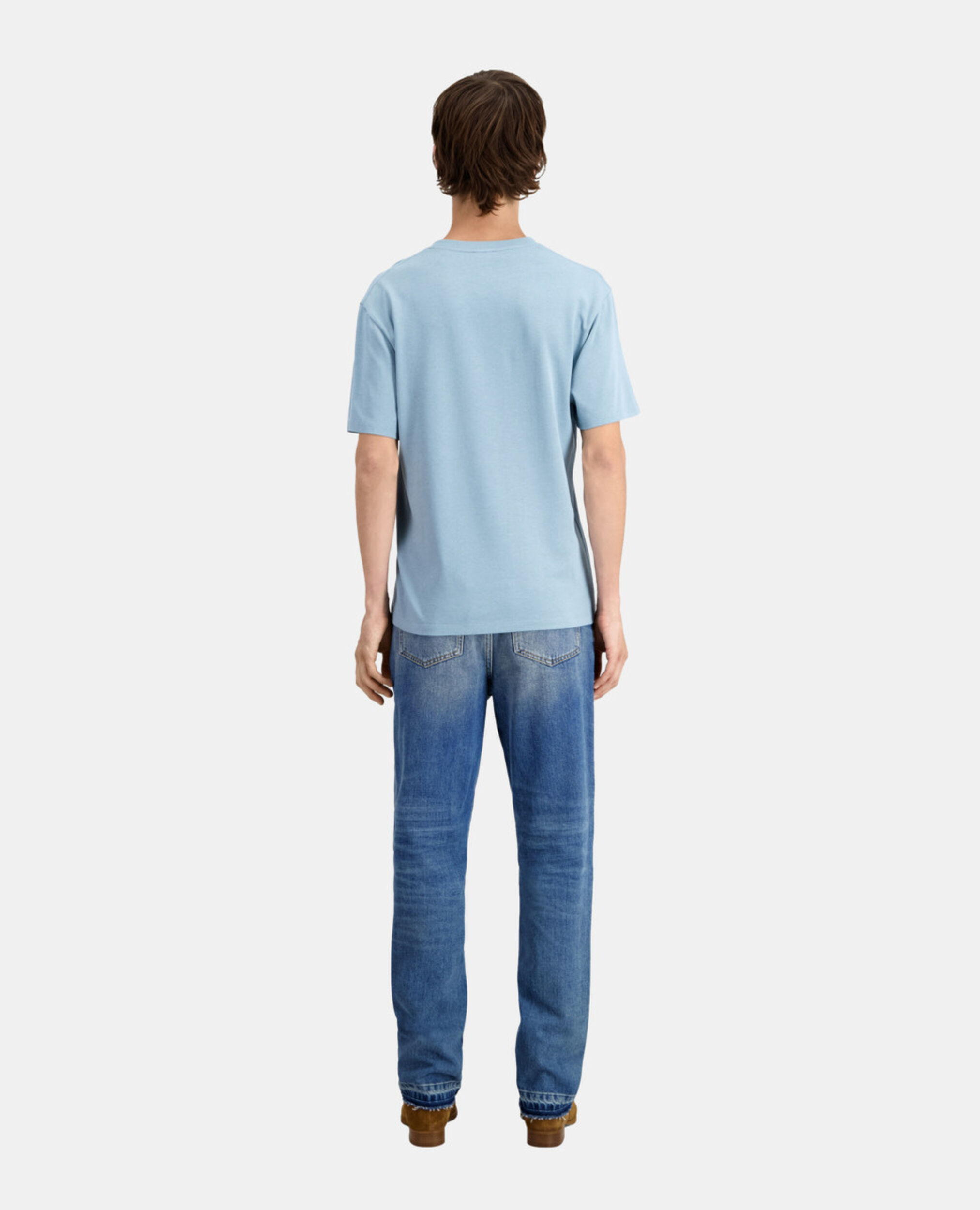 Blue t-shirt with Dagger through heart embroidery, BLUE GREY, hi-res image number null