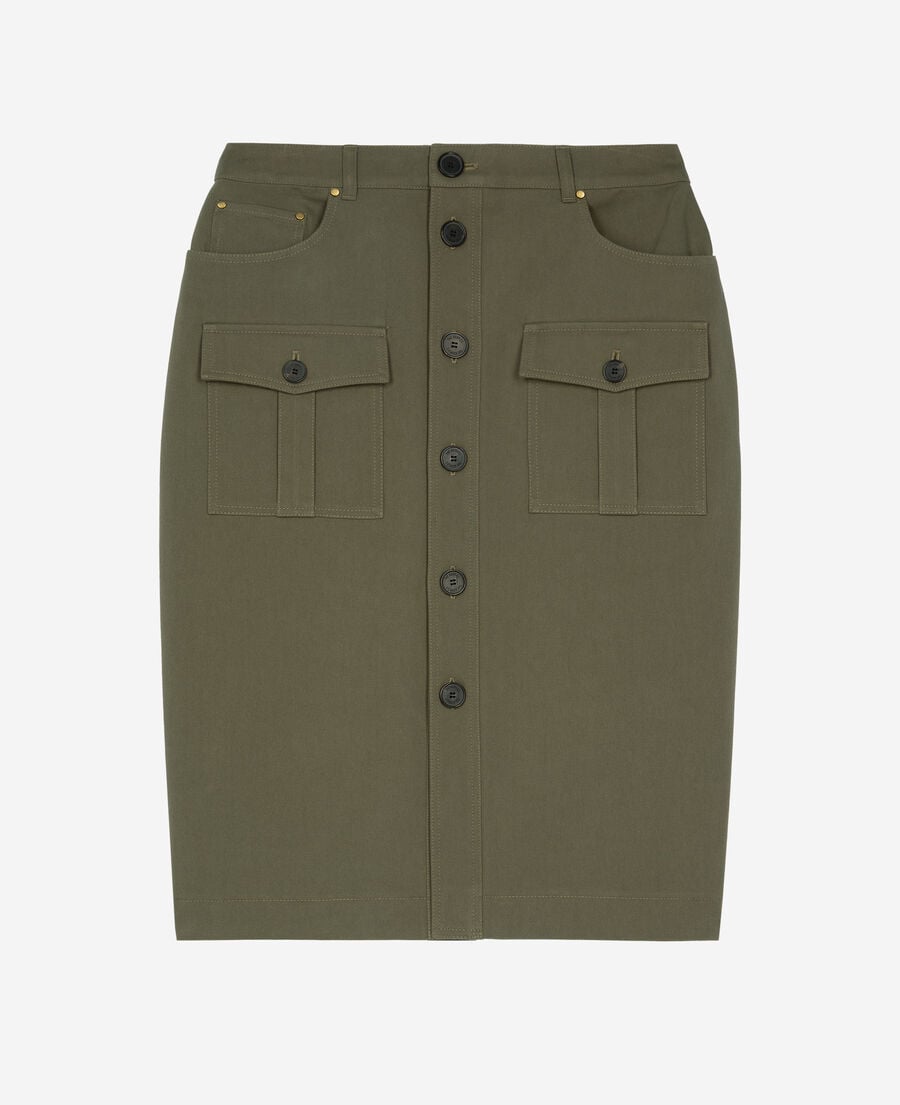 The Kooples DAMEN KAKI midi cargo-rock khaki