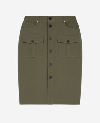 The Kooples FEMME KAKI jupe cargo midi kaki