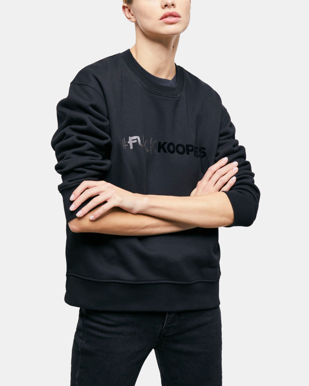 The Kooples MUJER BLACK sudadera logotipo negra