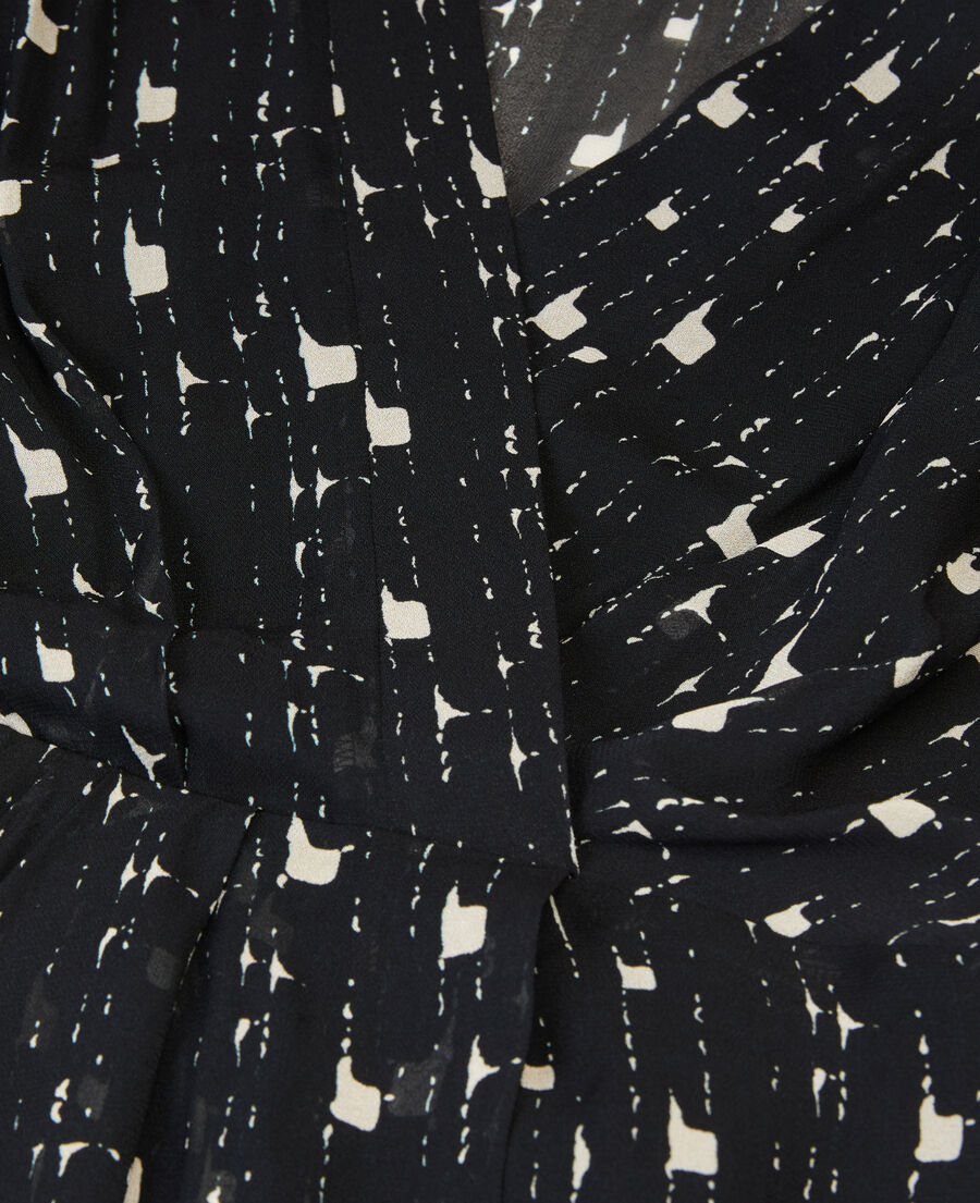 The Kooples FEMME BLACK WHITE robe courte imprim&eacute;e