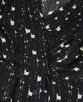 The Kooples FEMME BLACK WHITE robe courte imprim&eacute;e