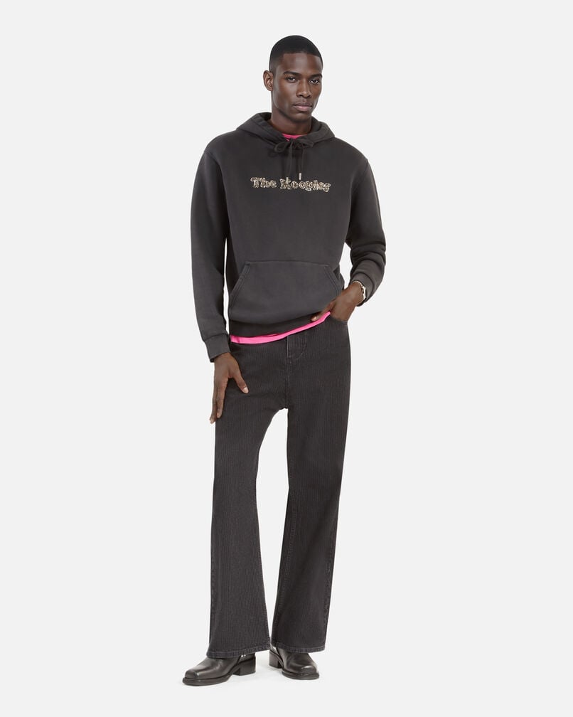 The Kooples HERREN BLACK WASHED sweatshirt logo mit kapuze schwarz