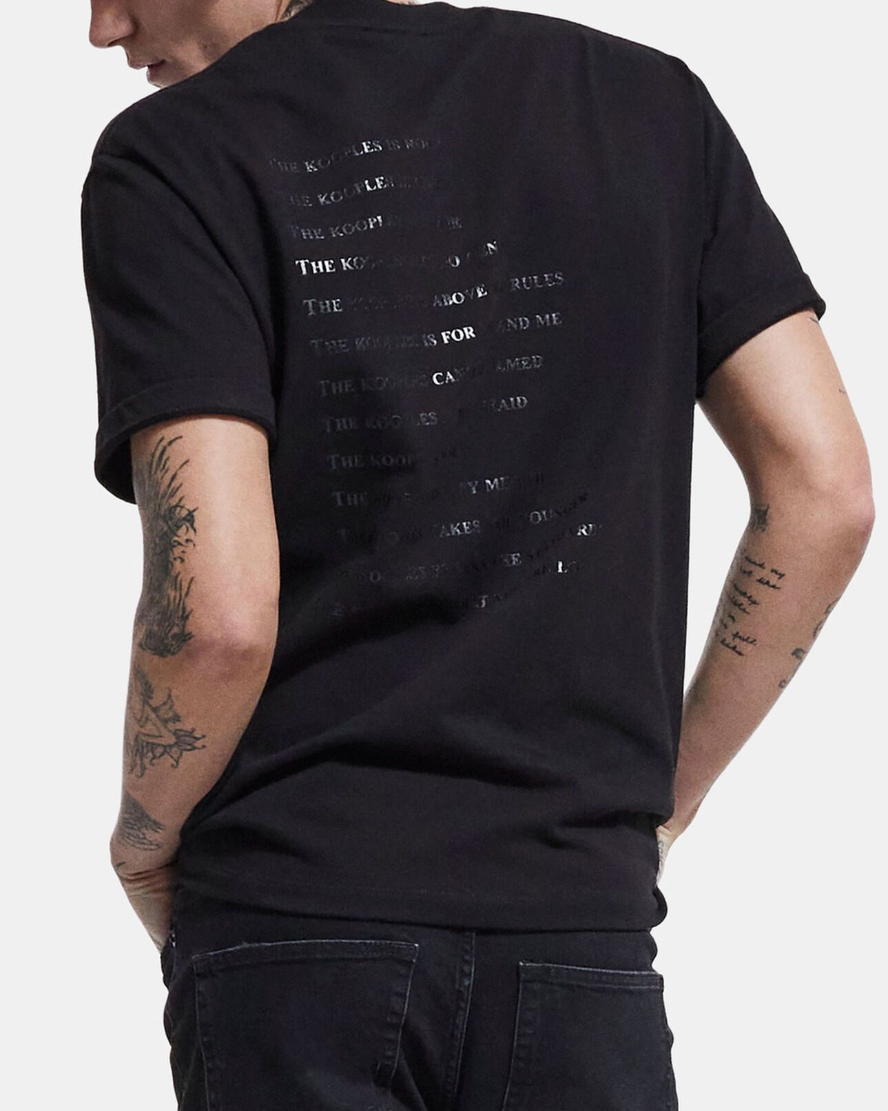 The Kooples MEN BLACK black and leopard print what is t-shirt