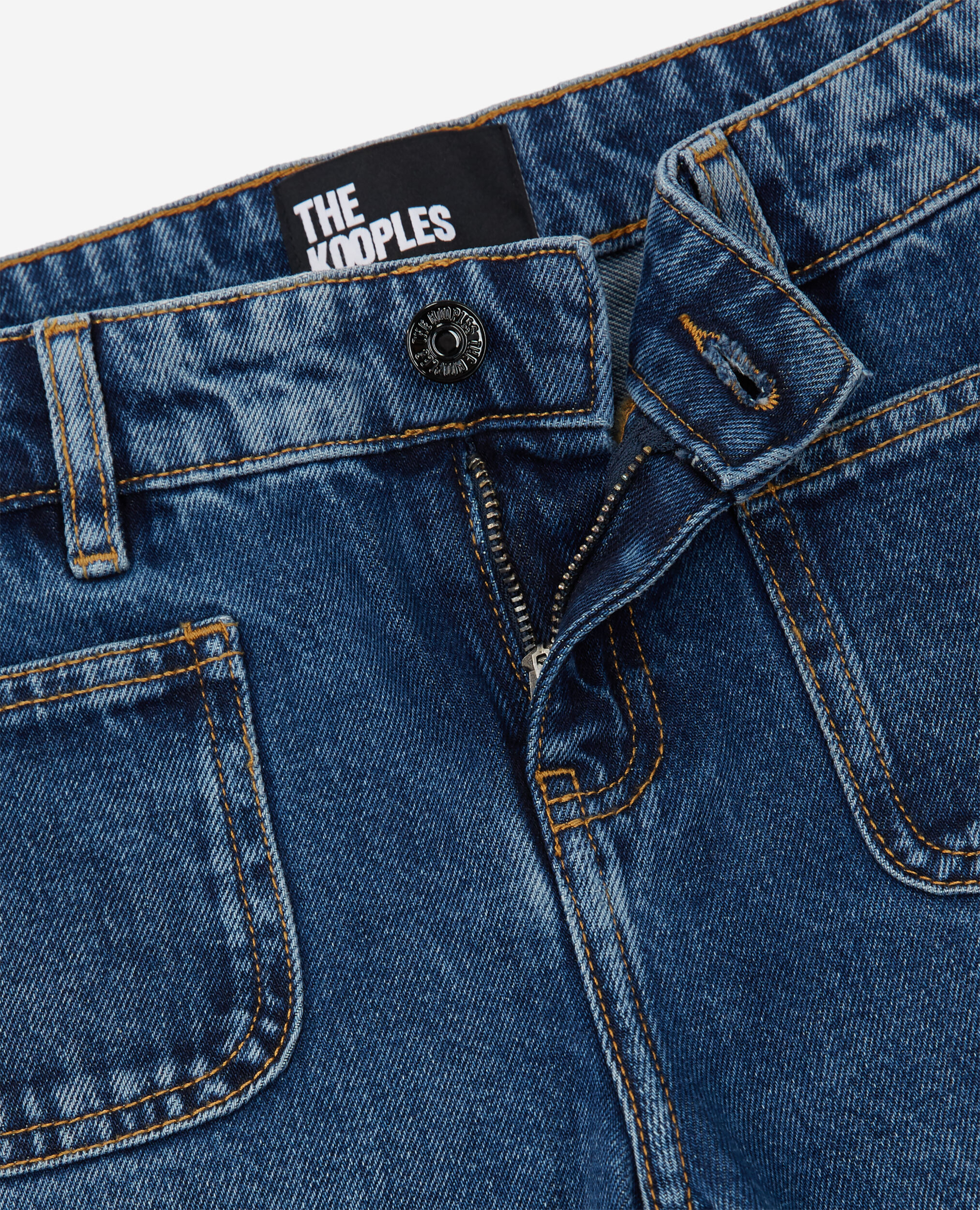 Blaue Jeans mit ausgestelltem Bein, BLUE DENIM, hi-res image number null