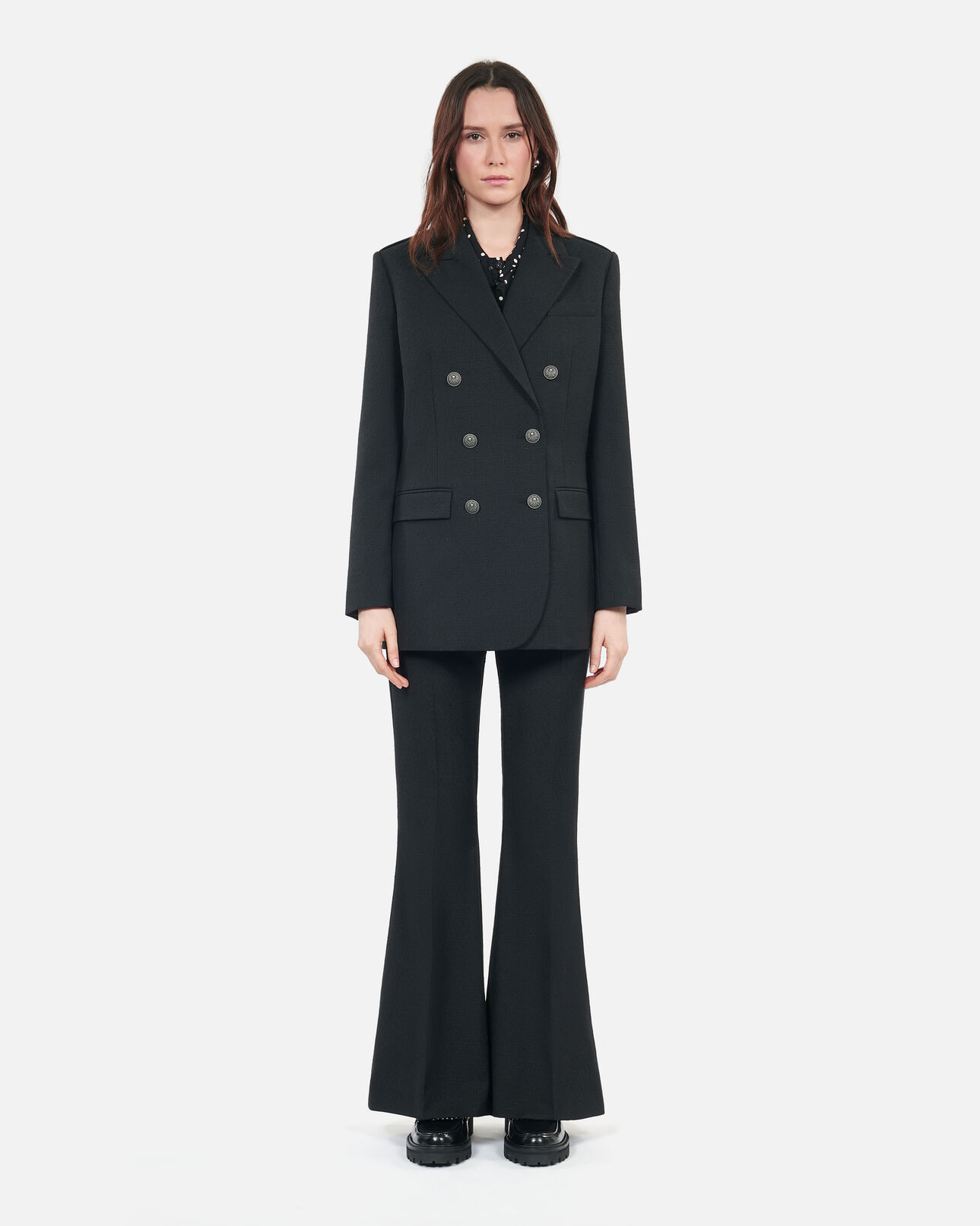 The Kooples FEMME BLACK veste tailleur en laine mélangée noire