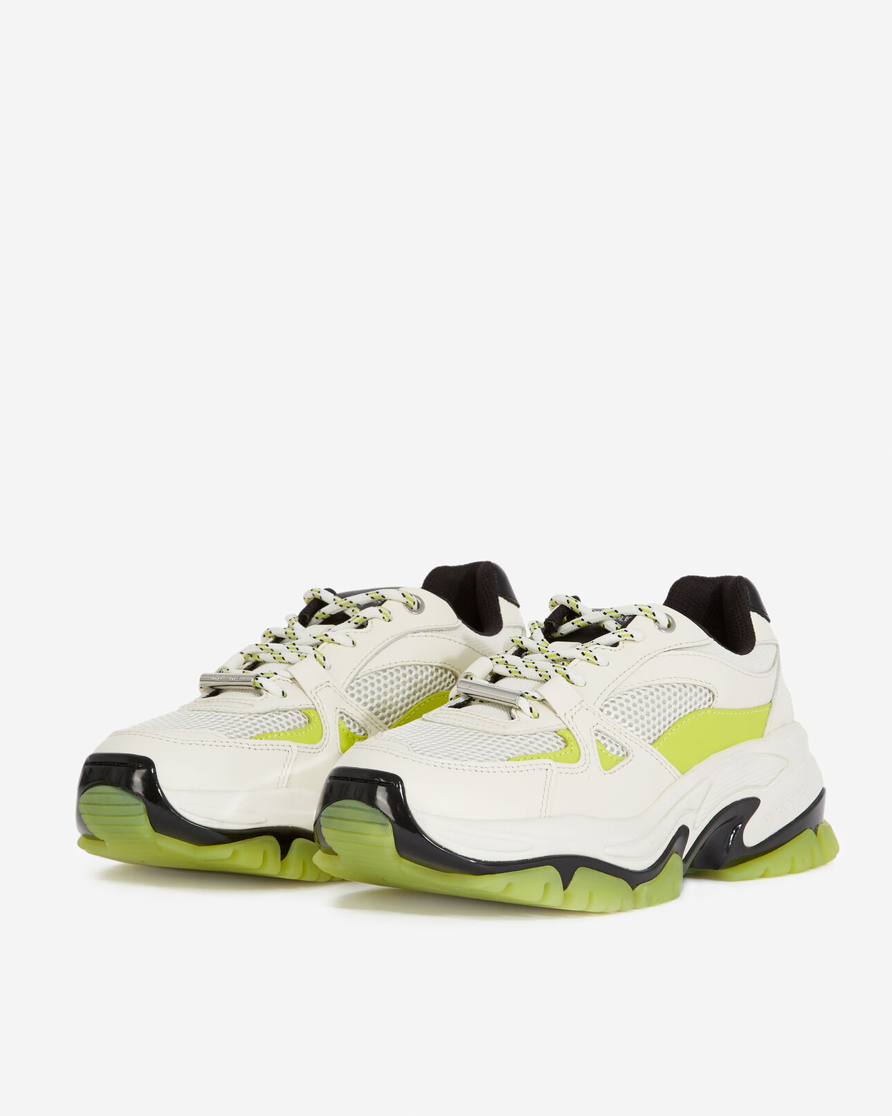 The Kooples MIXED WHITE - YELLOW white sneakers with platform sole
