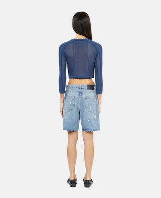 The Kooples WOMEN MEDIUM BLUE denim bermuda shorts