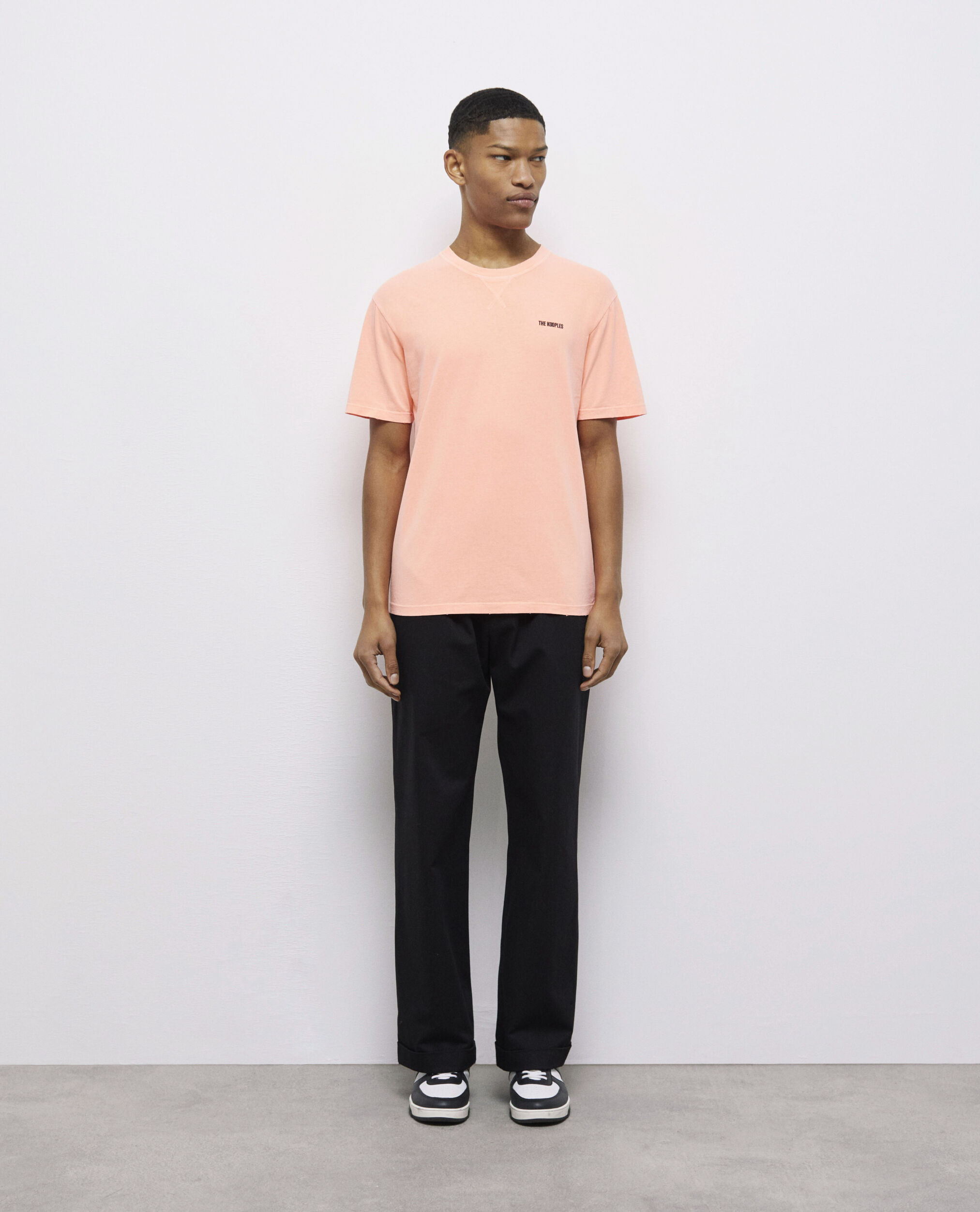 Fluorescent orange T-shirt with logo, ORANGE FLUO, hi-res image number null
