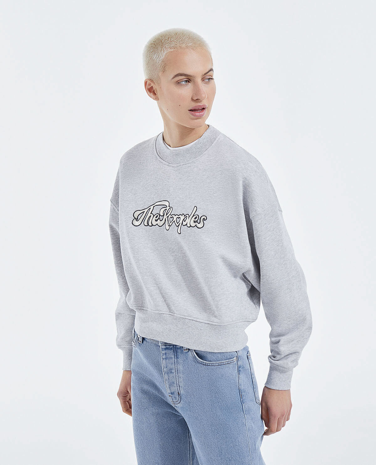 Gray cotton sweatshirt The Kooples heart logo The Kooples US