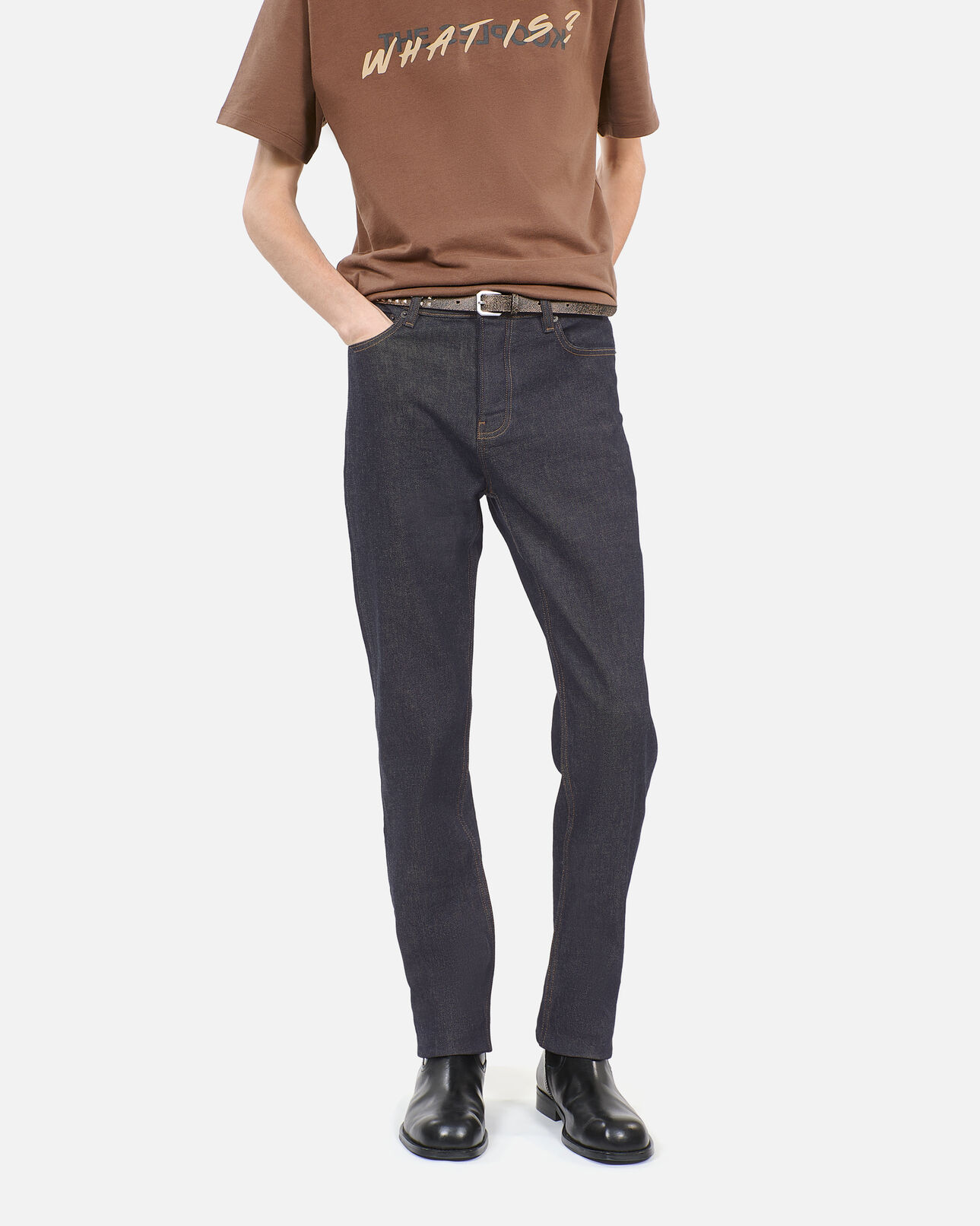 The Kooples HOMME BLUE RINSE jean slim bleu denim