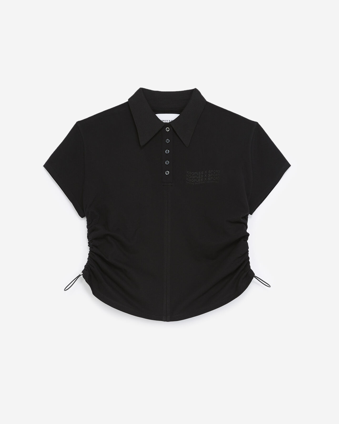 The Kooples FEMME BLACK polo noir ajusté logo détail serrage