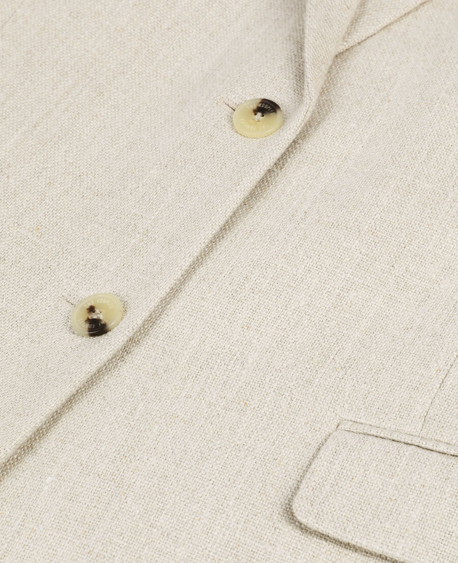 chaqueta traje blanco crudo lino